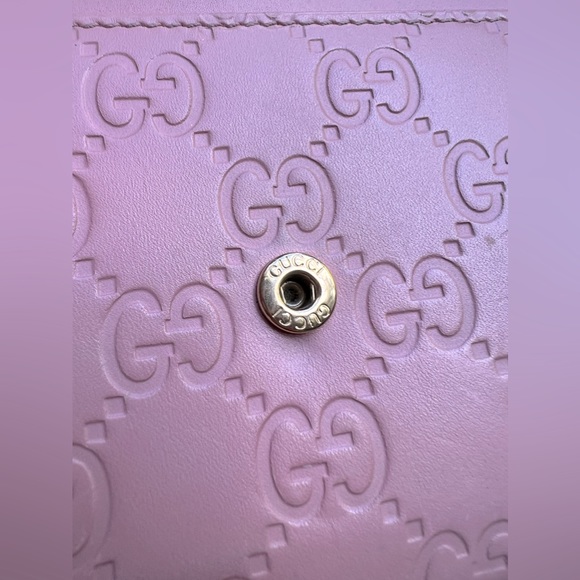 GUCCI AUTHENTICATED Guccissima GG Interlocking Pink Leather Long Wallet/Clutch - Picture 14 of 16